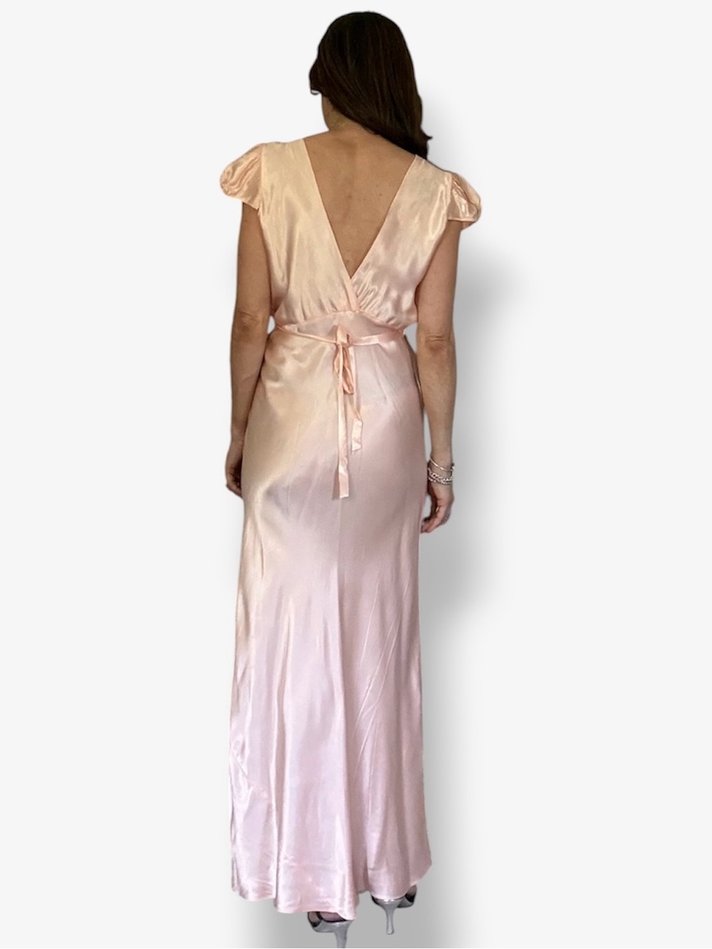 Vintage 1940’s Peach Satin Nightgown and House Jacket set - Picture 2 of 5